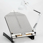 Durkee Hooping Pro Station: white grid board with numbered lines and adjustable desk lamp