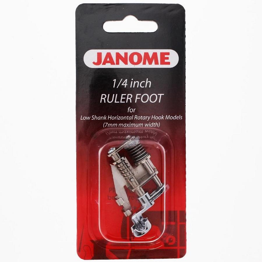 Janome 1/4 Inch Ruler Foot for High Shank, Low Shank or Straight Stitch 7mm/9mm - Sewingmachinesplus.com