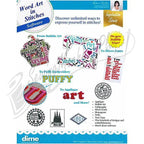 DIME Word Art in Stitches 87 embroidery software collage of machine embroidery designs.