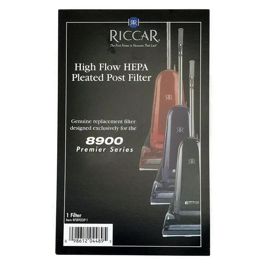 Post filter for Riccar 8900/8955 vacuum; High Flow HEPA pleated, packaged, 1 filter
