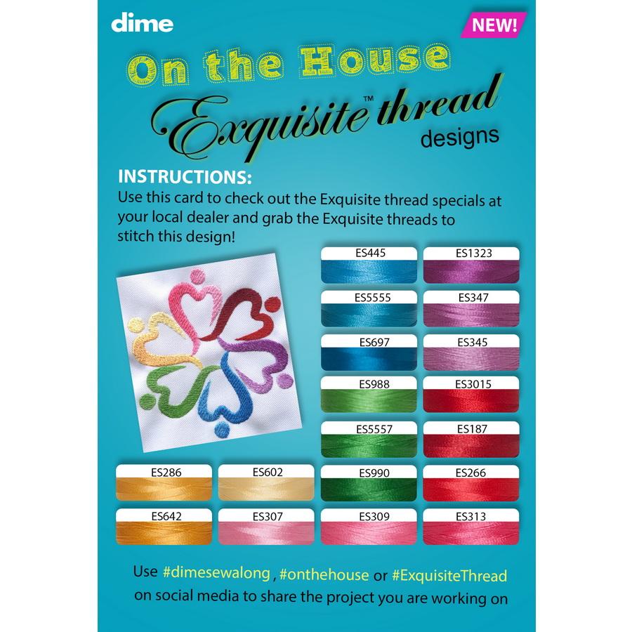 DIME Rainbow Hearts Design Thread Kit Bundle (On The House Program - Week 5) - Sewingmachinesplus.com