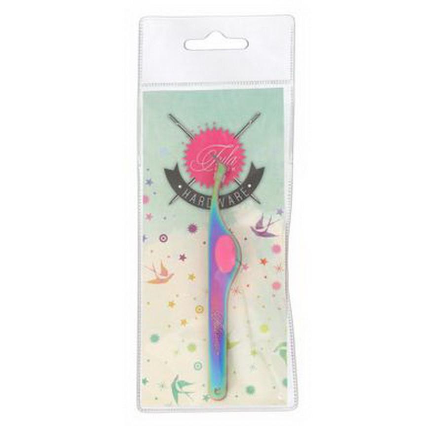 Tula Pink Swiss Style Angle Tweezer - Sewingmachinesplus.com