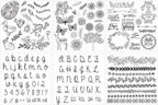 Threaders embroidery transfer sheets Spring set, six sheets of floral motifs, alphabets, borders, and quotes