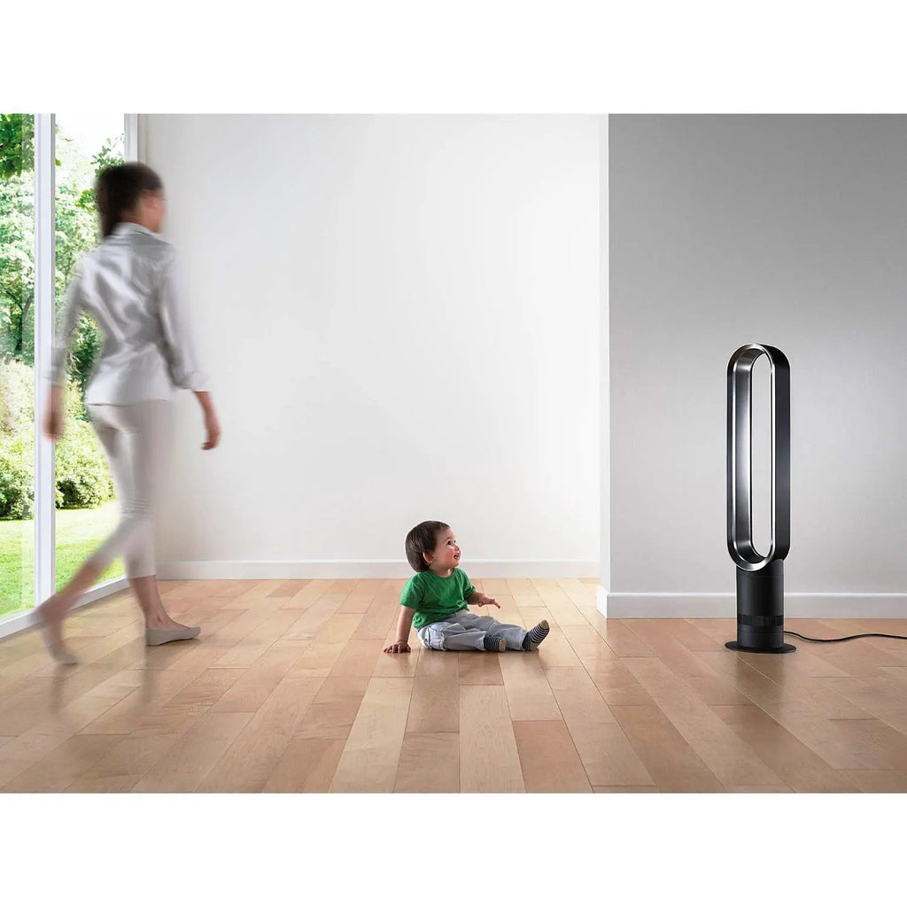 Dyson Tower Fan AM07 black, bladeless with powerful airflow.