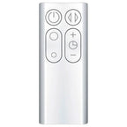 Dyson AM07 white tower fan remote control with round power button and vertical plus/minus controls