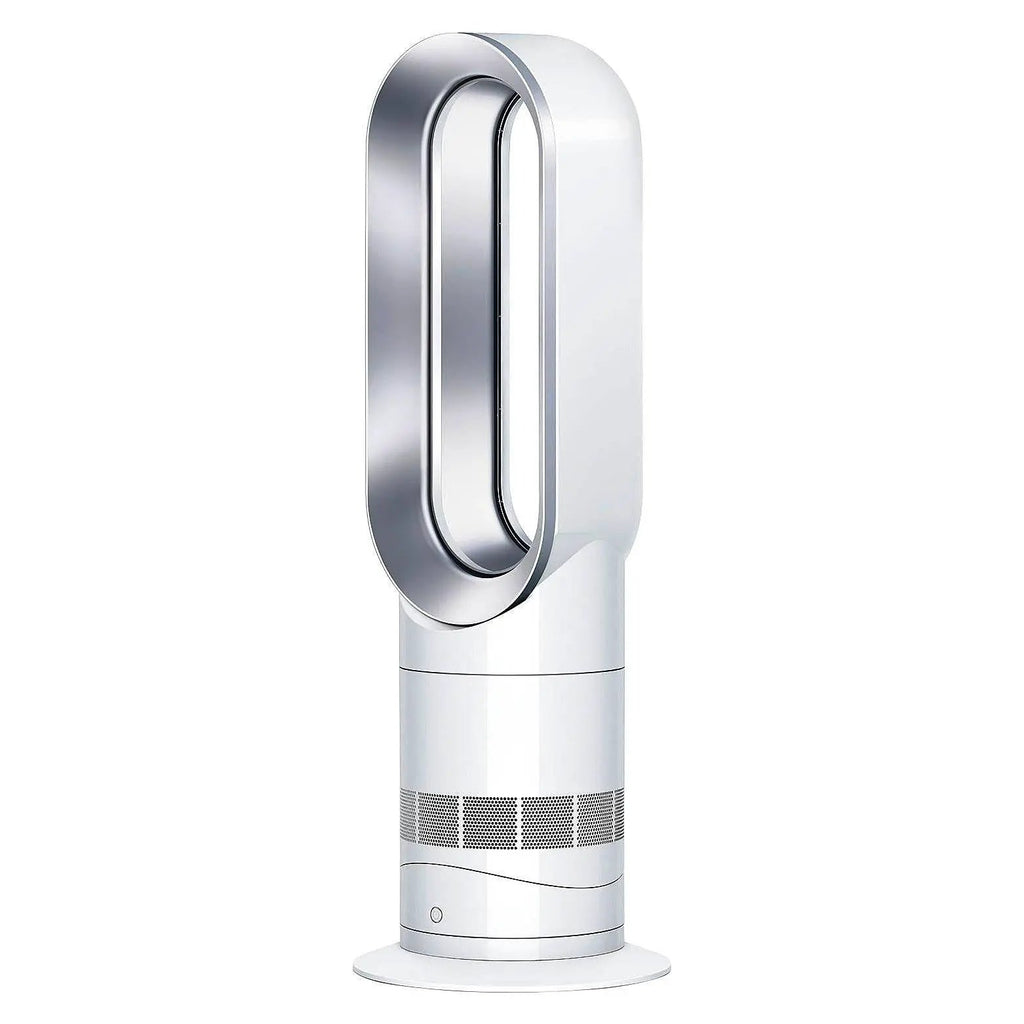 Dyson Hot+Cold Jet Focus Fan AM09 in white, bladeless tower air fan.