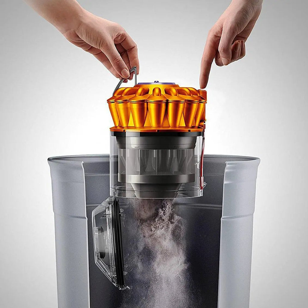 Dyson Ball Multi Floor Canister Vacuum DC39 with orange cyclone assembly and gray canister.