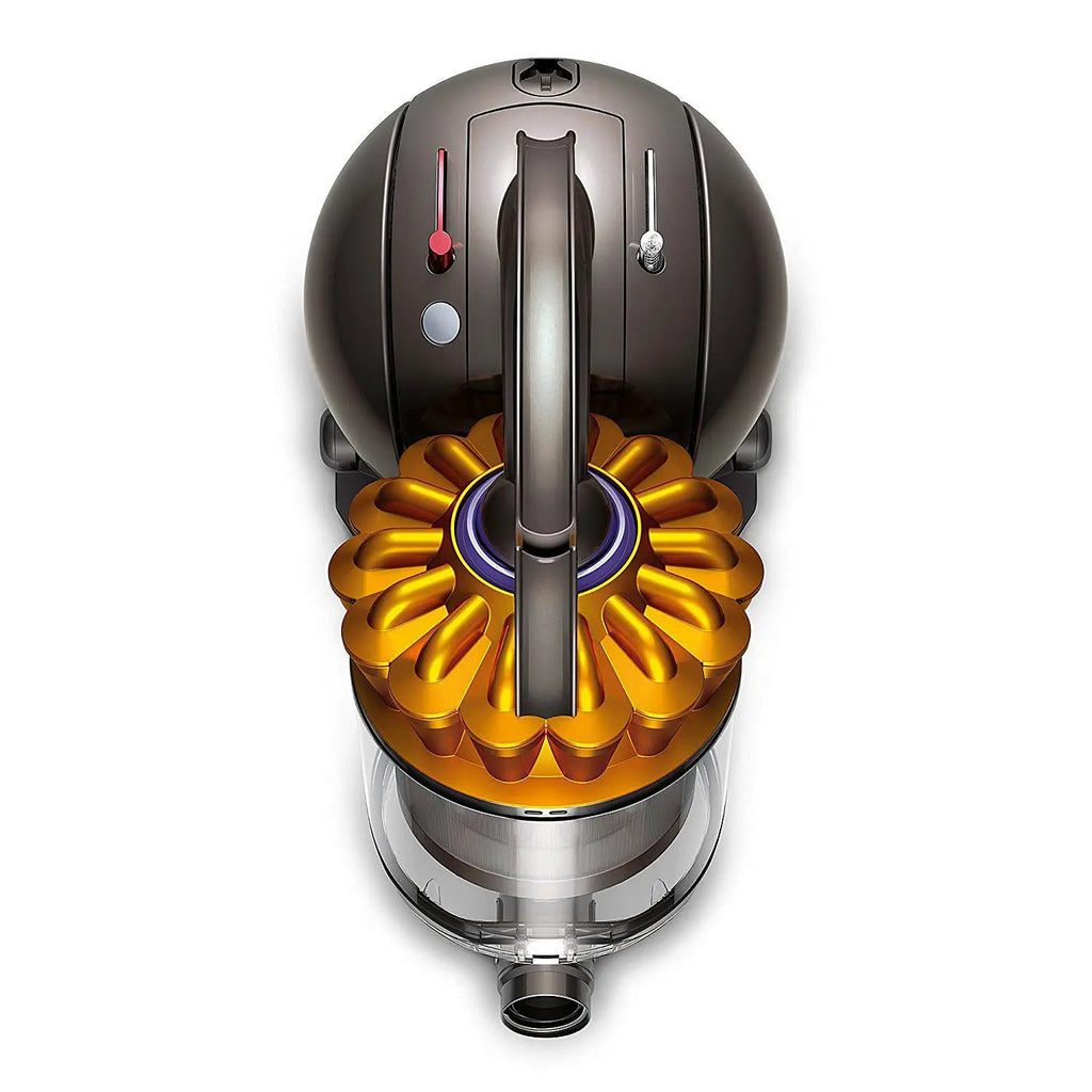 Dyson Ball Multi Floor Canister Vacuum DC39; dark metallic gray canister with bright orange cyclone.