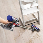 Dyson V8 Animal Vacuum, blue and silver, with bottom-release dust cup