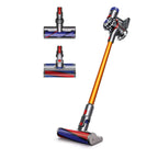Dyson V8 Absolute vacuum with three brush heads and orange wand