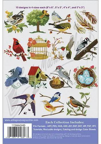Anita Goodesign Mini Collection EA - Birds (172MAGHD) - Sewingmachinesplus.com