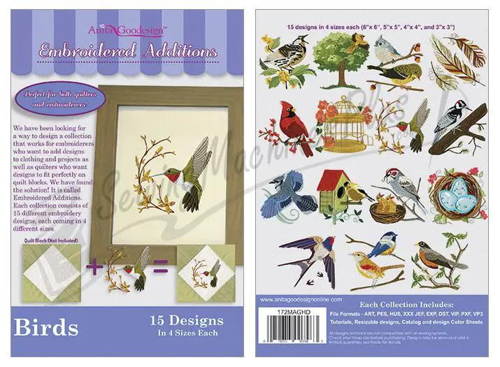 Anita Goodesign Mini Collection EA - Birds (172MAGHD) - Sewingmachinesplus.com