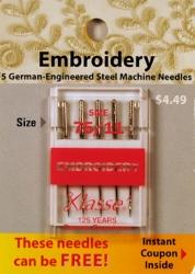 Klasse Embroidery Needles Size 75/11 - Buy 2 Get 1 FREE