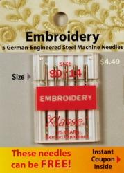Klasse Embroidery Needles Size 90/14 - Buy 2 Get 1 FREE - Sewingmachinesplus.com