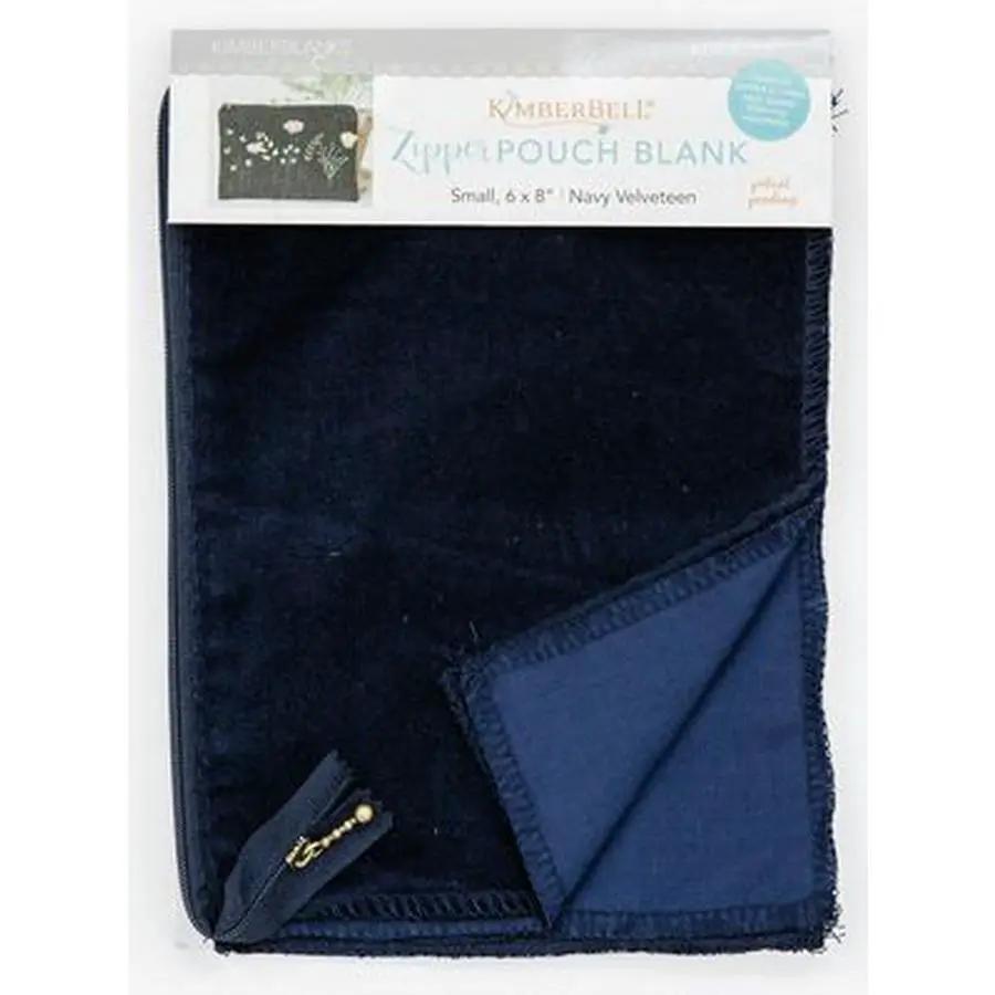 Navy Velveteen Zipper Pouch Blank, Small - Sewingmachinesplus.com
