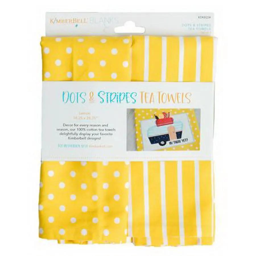 Dots & Stripes Tea Towel: Lemon - Sewingmachinesplus.com