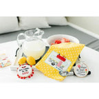 Dots & Stripes Tea Towel: Lemon - Sewingmachinesplus.com