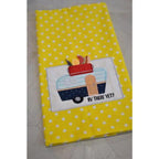 Dots & Stripes Tea Towel: Lemon - Sewingmachinesplus.com