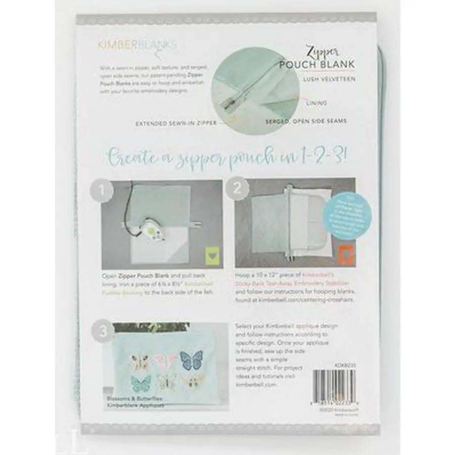 Dusty Teal Velveteen Zipper Pouch Blank, Small - Sewingmachinesplus.com