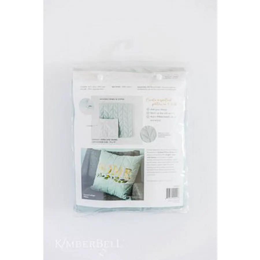 Quilted Pillow Blank, 19inx19in Mist Blue Linen, Herringbone Quilting - Sewingmachinesplus.com