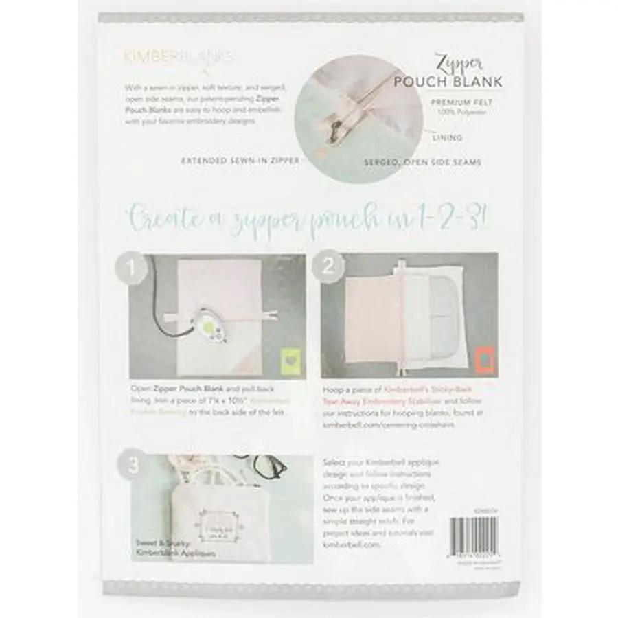 Blush Felt Zipper Pouch Blank, Large - Sewingmachinesplus.com