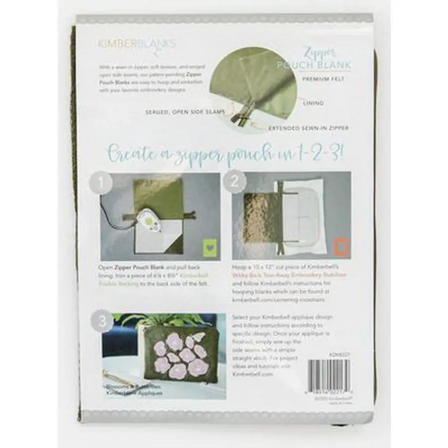 Olive Felt Zipper Pouch Blank, Small - Sewingmachinesplus.com