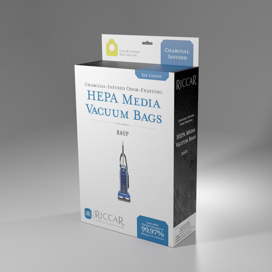 Riccar R40P Tandem Air Charcoal-Lined HEPA Bags (6 Pack)