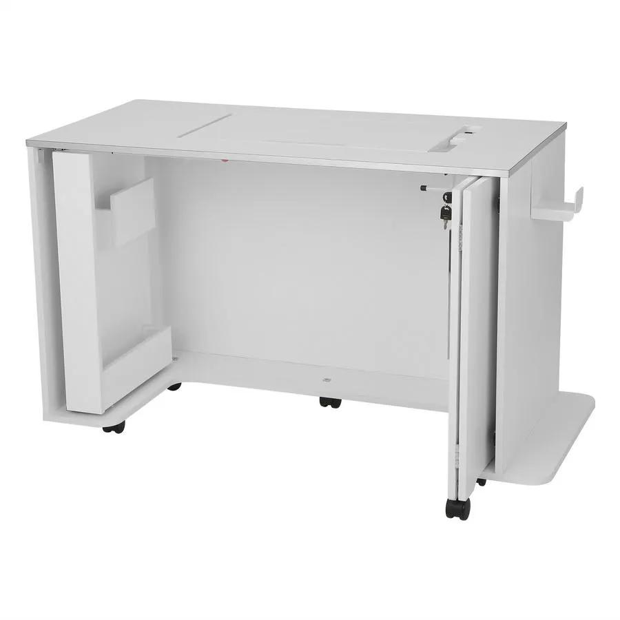 Arrow Chrome Sewing Cabinet with Manual Lift on caster wheels