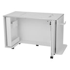 Arrow Chrome Sewing Cabinet with Manual Lift on caster wheels