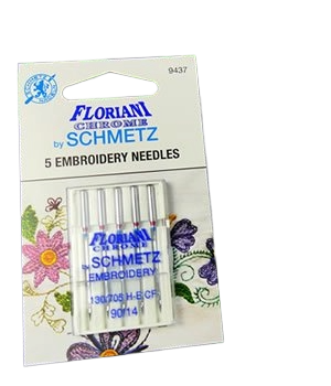 Schmetz 90/14 Chrome Embroidery Needles - 5 PK. (9437) - Sewingmachinesplus.com