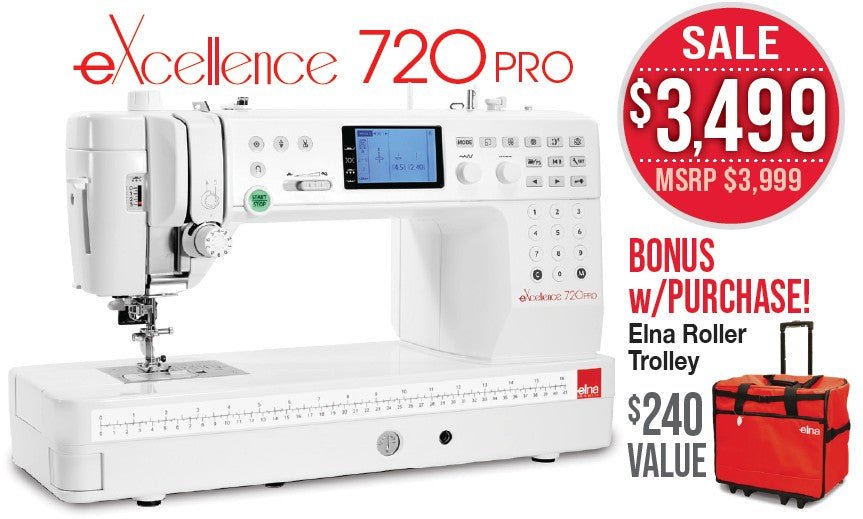 Elna eXcellence 720 Pro Computerized Sewing Machine - Sewingmachinesplus.com