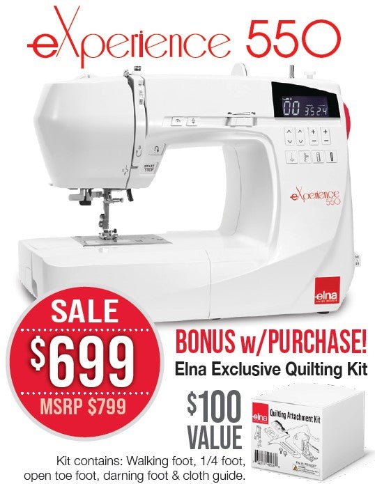 Elna eXperience 550 Computerized Sewing Machine - Sewingmachinesplus.com