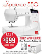 Elna eXperience 550 Computerized Sewing Machine - Sewingmachinesplus.com