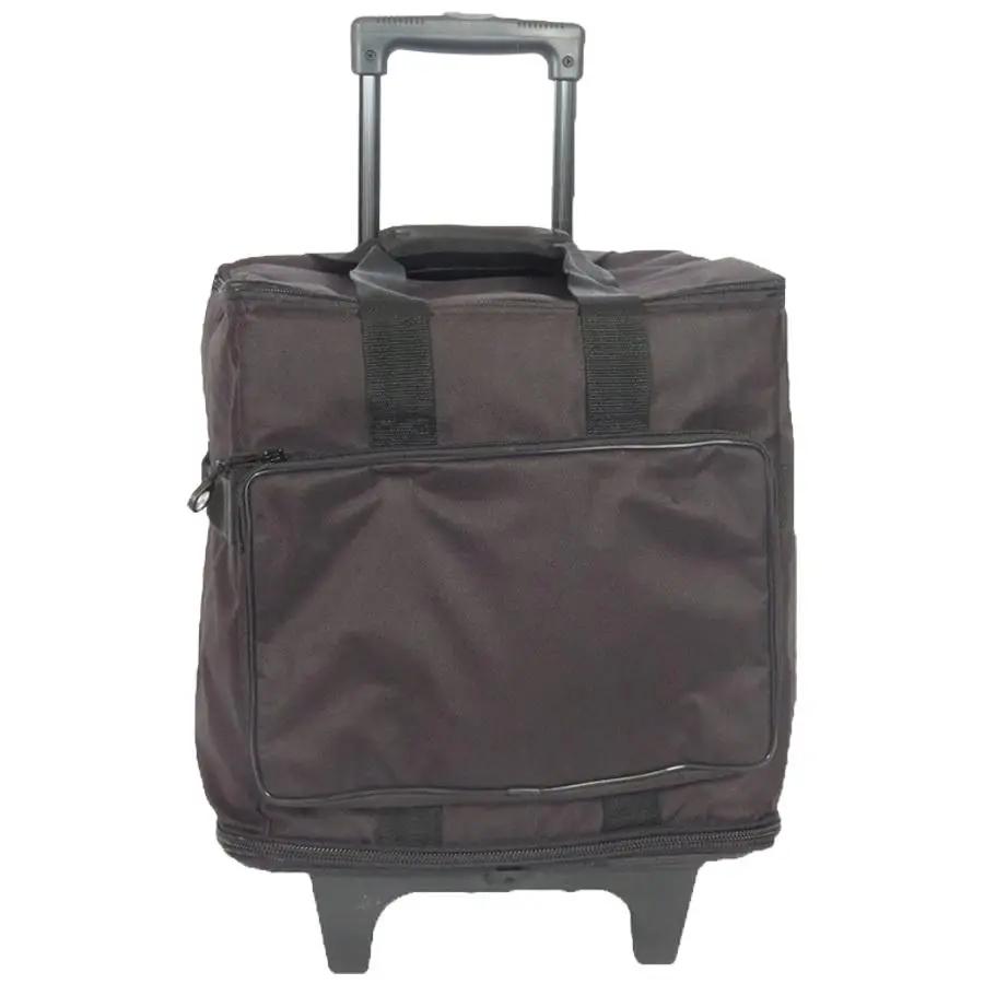 Bluefig STB-M Wheeled Serger Bag (Medium) Black with front zip pocket and telescoping handle