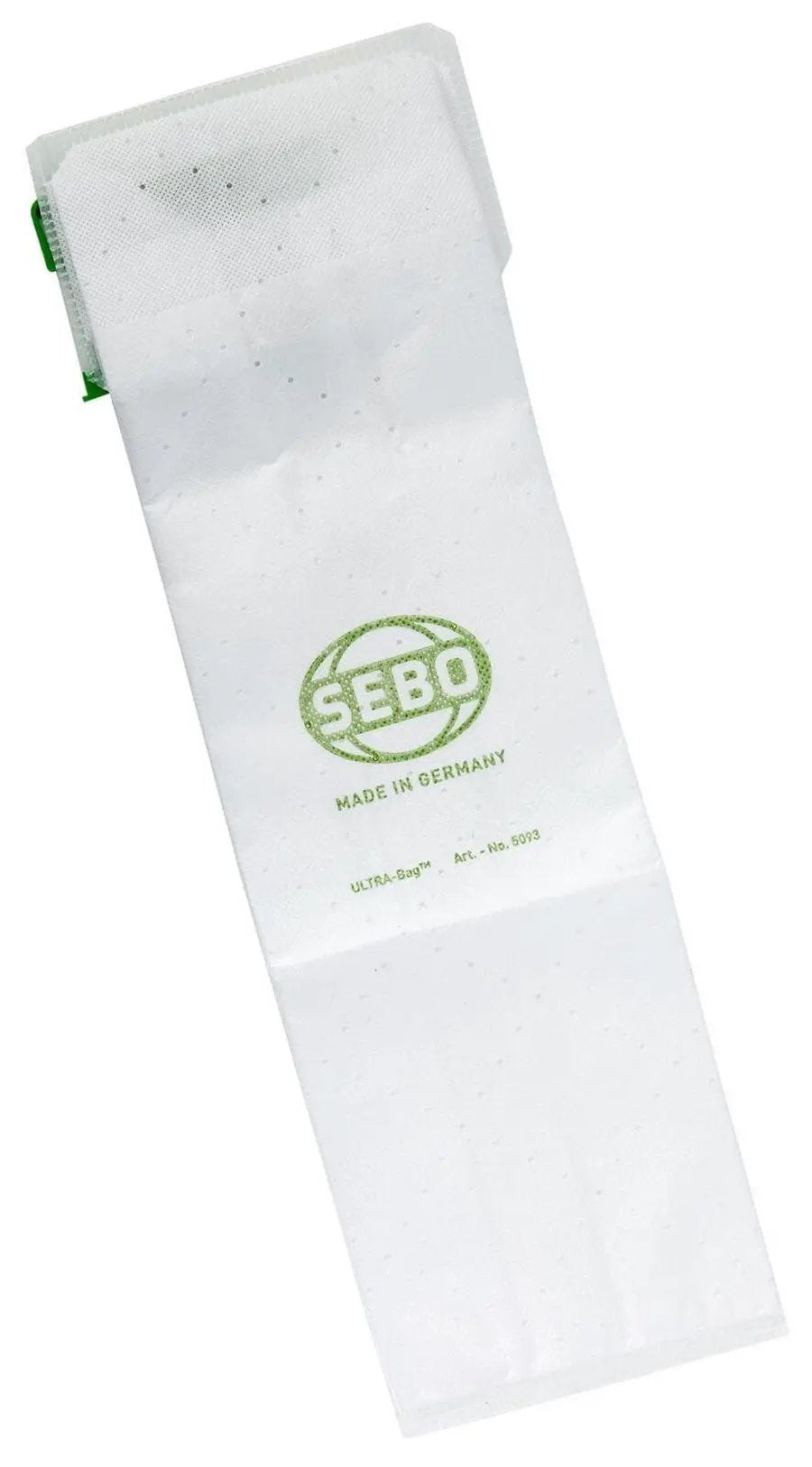 Sebo service box filter bags for Automatic X Series machines, white with green SEBO logo.