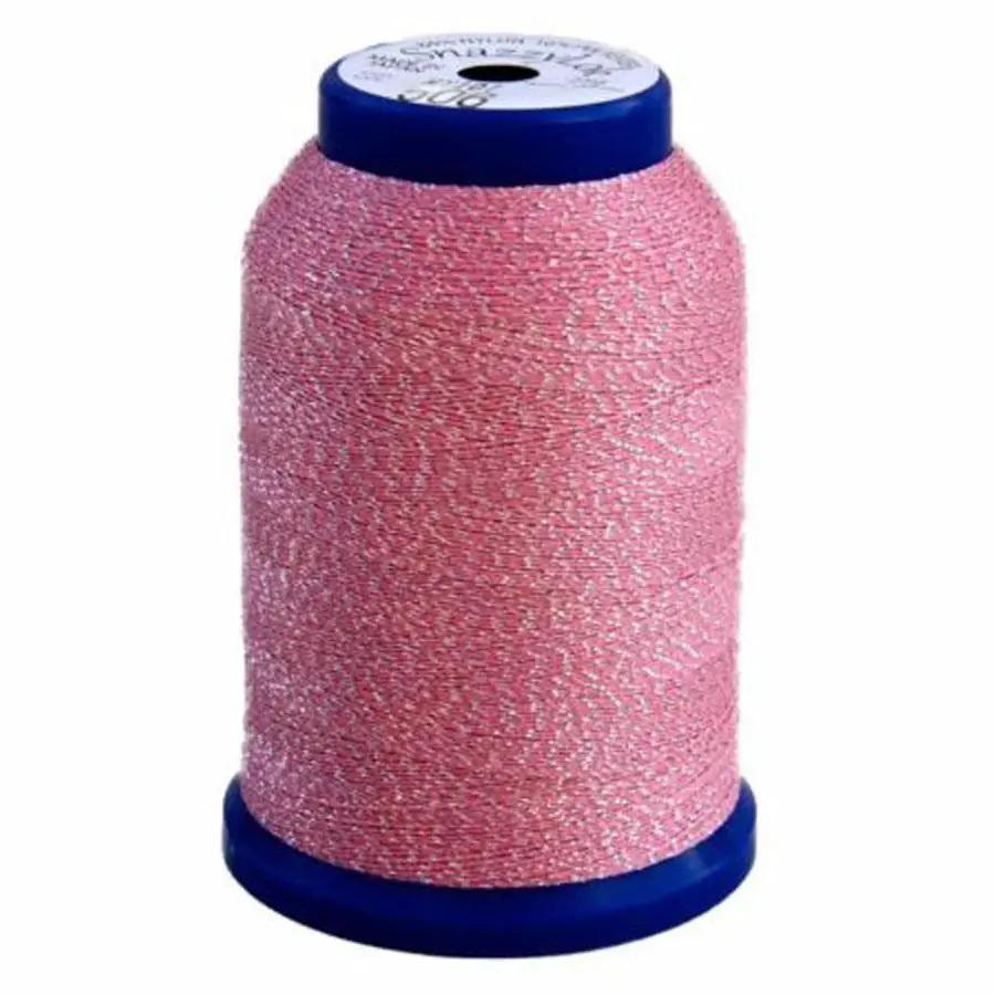 Serger thread Exquisite Snazzy Lok pink glitter 1000m spool