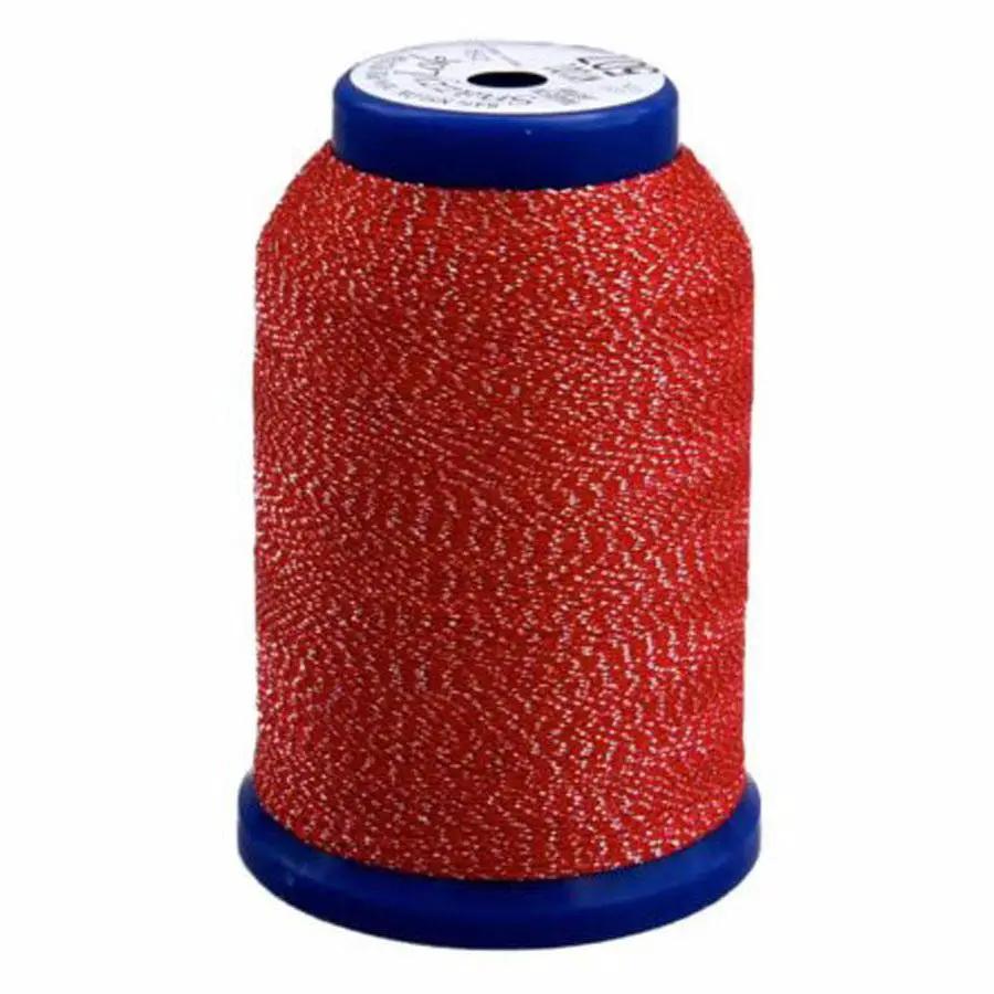 Serger Thread spool, Exquisite Snazzy Lok, red speckled 1000M with blue ends