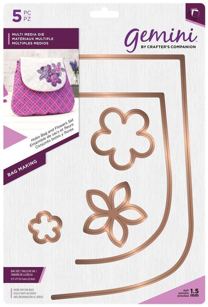 Gemini Multi Media Bag Making Metal Die - Hobo Bag and Flowers Set