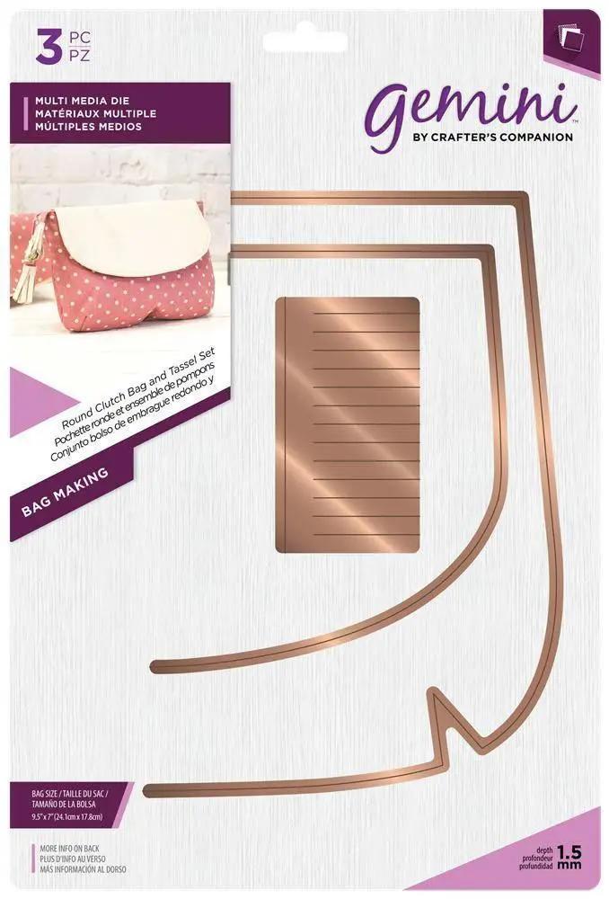 Gemini Multi Media Bag Making Metal Die - Round Clutch Bag and Tassel Set - Sewingmachinesplus.com