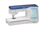 Brother Stellaire Innov-is XJ1 sewing and embroidery machine with blue top and touchscreen