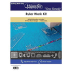 Ruler Work Kit from Westalee Design by Sew Steady in blue packaging; includes 7 templates, ruler foot, spacing gauge