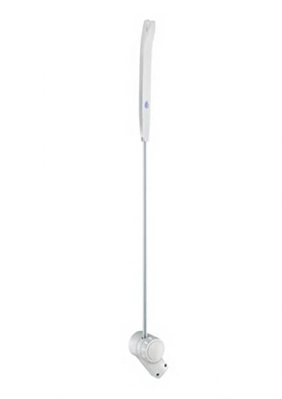 Laurastar Final Touch Garment Hanger stand, white metal with tall slim rod and round base