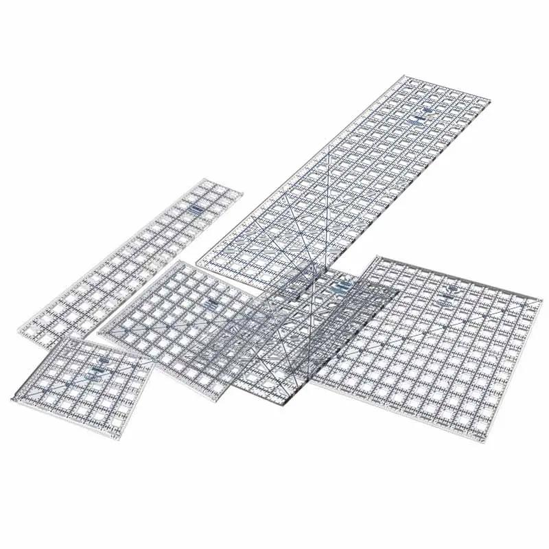 Grace TrueCut Ruler Combo by Grace Company, set of five clear acrylic quilting rulers with grid marks.