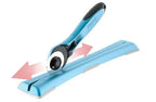 Grace Company TrueCut Sharpener rotary cutter with blue handle and base.