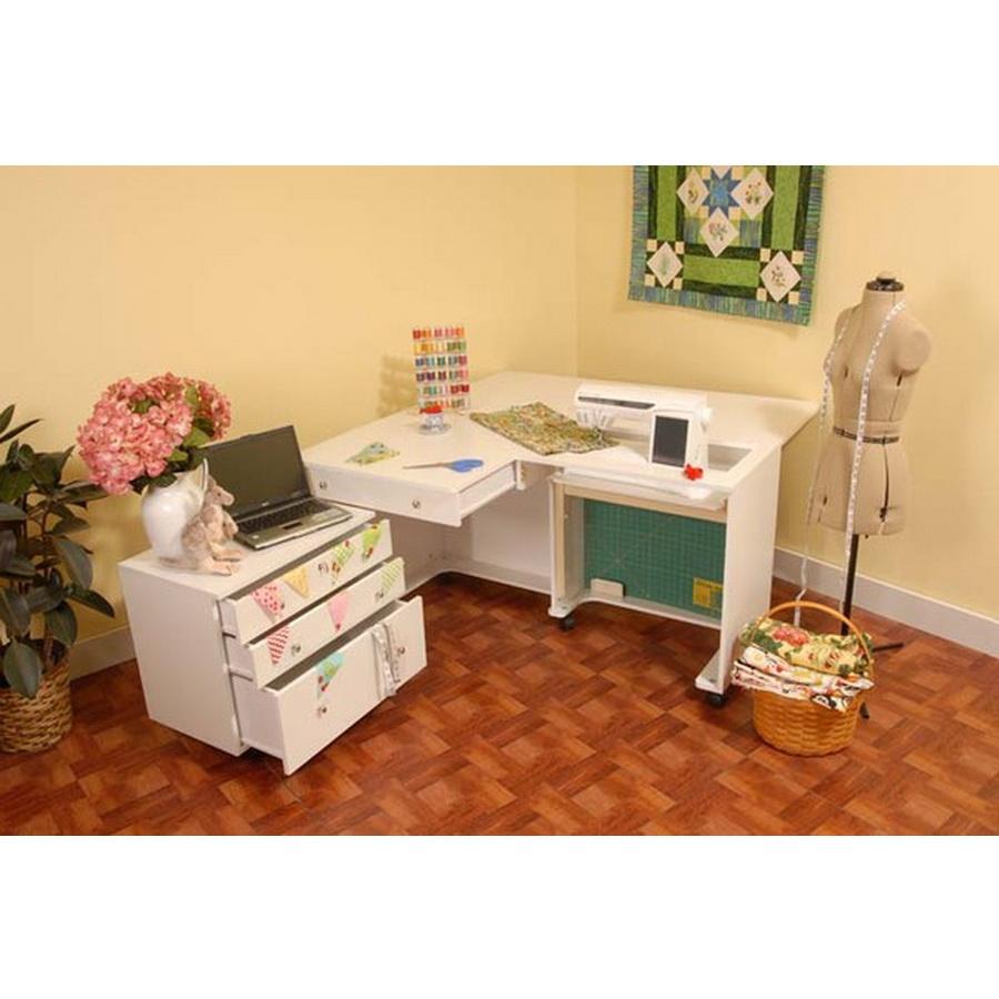 Kangaroo Sewing Furniture Studio Combo WHITE Kangaroo & Joey and Dingo II Sewing Cabinets (KS-WHT)