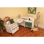 Kangaroo Sewing Furniture Studio Combo WHITE Kangaroo & Joey and Dingo II Sewing Cabinets (KS-WHT)