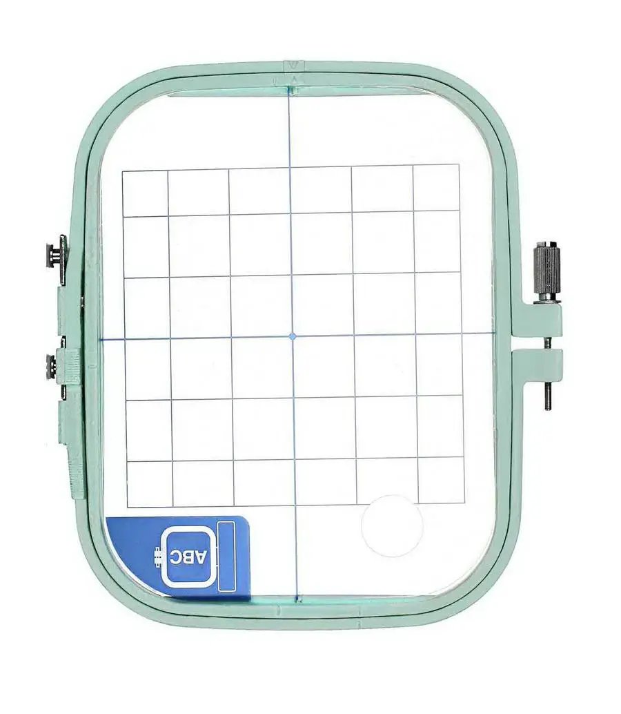 Sew Tech embroidery hoop 110mm x 110mm turquoise frame with tightening screws