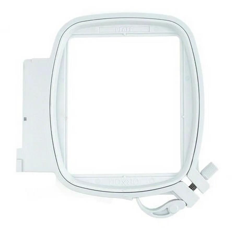 Sew Tech embroidery hoop 80mm x 80mm, white plastic frame with side clamp