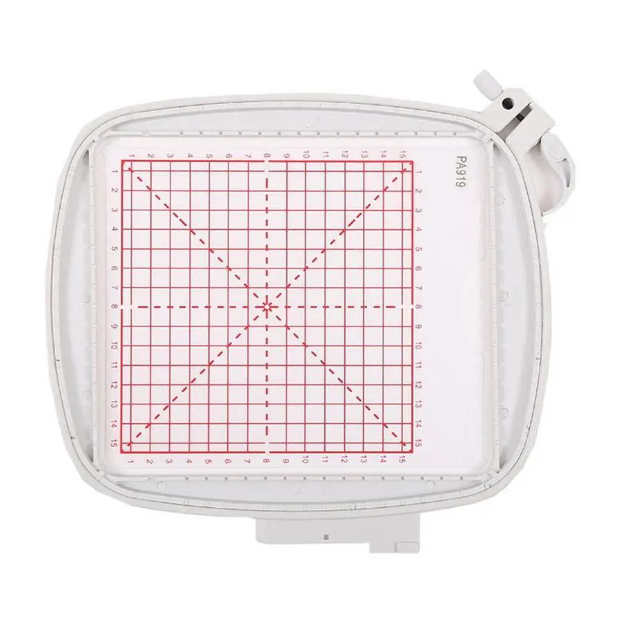 Embroidery hoop, Sew Tech 150mm x 150mm PA919, white plastic frame with red grid