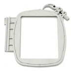 Sew Tech embroidery hoop 80mm x 80mm, gray plastic frame with locking clamp
